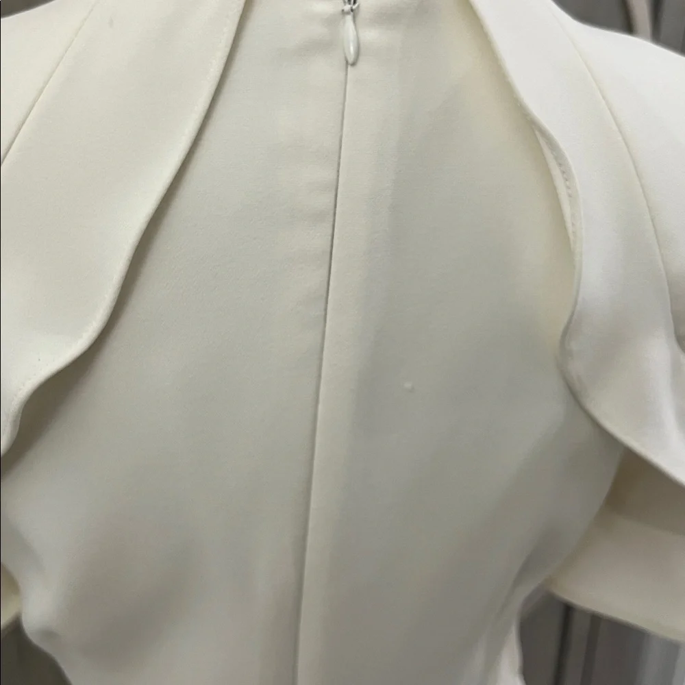 ANTONIO MELANI Cream Midi Dress with Ruffle Sleeves - Picture 5 of 5